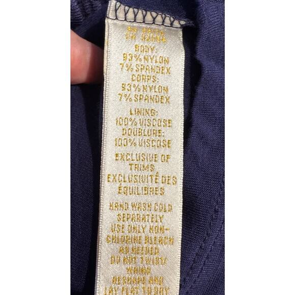 Ric Rac Navy Blue Dress Women’s Size Large Ruffle Layered Anthropologie Tiered - Picture 4 of 5